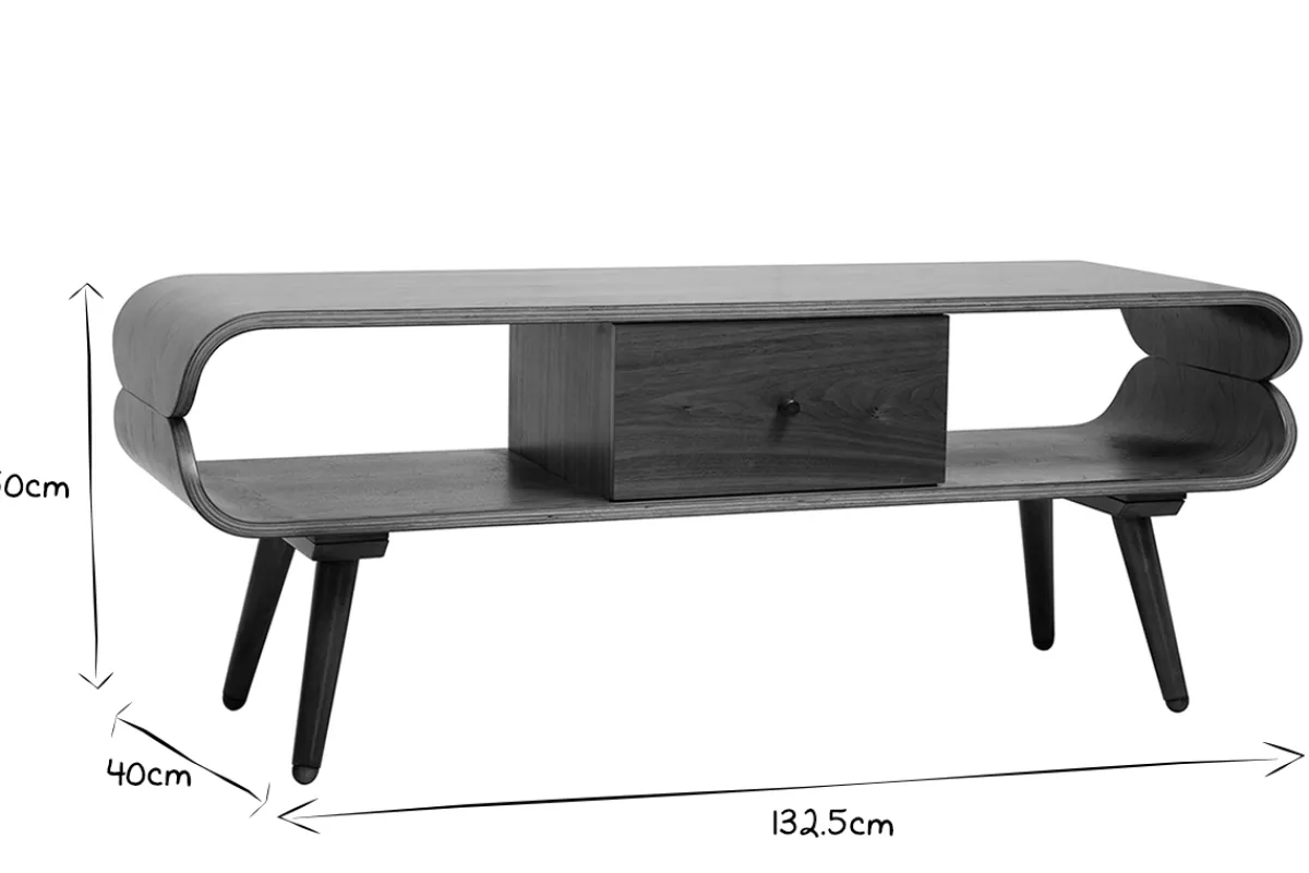 Miliboo TV-Schrank mit Ablagefächern aus dunklem Holz B 132 cm TAKLA* Tv-lowboards