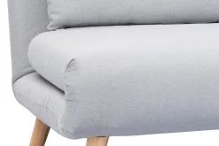 Miliboo Umwandelbarer 2-Sitzer AMIKO aus hellgrauem Gewebe* Schlafsofas|Schlafsessel