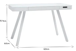 Miliboo Vernetzter Multimedia-Schreibtisch - transparentes Glas und weißes Metall CLEVER* Design-schreibtische