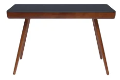 Miliboo Vernetzter Multimedia-Schreibtisch - weißes Glas und helles Holz CLEVER* Design-schreibtische