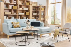 Miliboo Verschachtelungs-Couchtische aus massivem Mangoholz und Metall BARREL* Couchtische