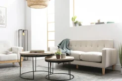 Miliboo Verschachtelungs-Couchtische aus massivem Mangoholz und Metall LEDGE* Couchtische
