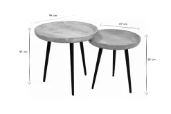 Miliboo Verschachtelungs-Couchtische aus massivem Mangoholz und Metall PYTA* Couchtische