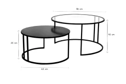 Miliboo Verschachtelungstische aus Glas und Metall TAHL* Couchtische