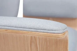 Miliboo Verstellbarer Bürostuhl aus hellem Holz und hellgrauem Stoff ELON* Bürostühle|Bürostuhl Zum Kleinen Preis