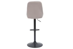 Miliboo Verstellbarer Design-Barhocker aus taupefarbenem Samtstoff und schwarzem Metall 360° drehbar (2er-Set) HOLO* Barhocker