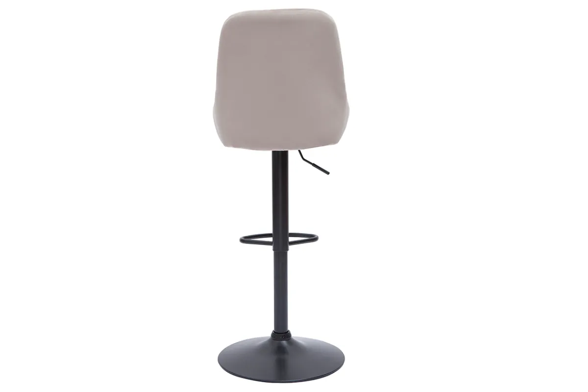 Miliboo Verstellbarer Design-Barhocker aus taupefarbenem Samtstoff und schwarzem Metall 360° drehbar (2er-Set) HOLO* Barhocker