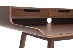 Miliboo Vintage Schreibtisch aus Nussbaumholz 3 Schubladen L110 cm OPUS* Design-schreibtische