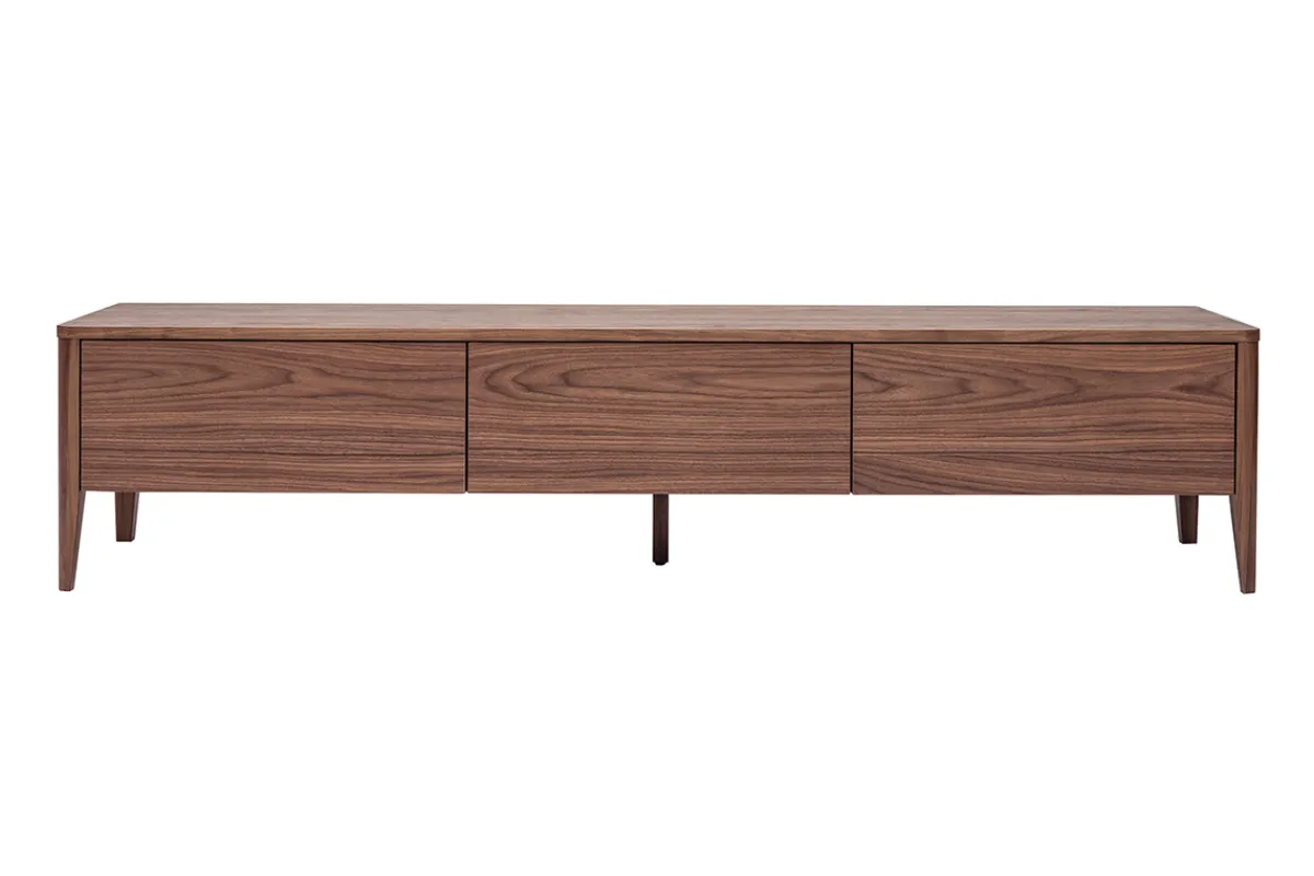 Miliboo Vintage TV-Möbel Walnuss-Finish 3 Schubladen B180 cm BENJA* Tv-lowboards