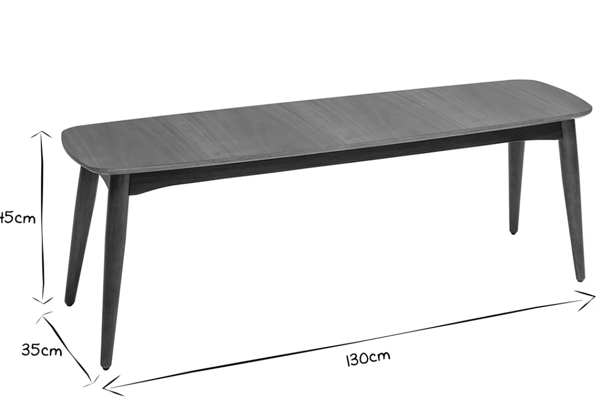 Miliboo Vintage-Bank Nussbaum B 130 cm NORDECO* Holzstühle|Bänke
