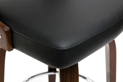 Miliboo Vintage-Barhocker Schwarz und dunkles Holz GARBO* Barhocker