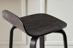 Miliboo Vintage-Barhocker schwarzes Holz H68 cm (2er-Set) OBRA* Barhocker