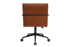 Miliboo Vintage-Bürostuhl aus braunem Polyurethan und schwarzem Metall FLOKI* Bürostühle|Bürostuhl Zum Kleinen Preis