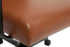 Miliboo Vintage-Bürostuhl aus braunem Polyurethan und schwarzem Metall FLOKI* Bürostühle|Bürostuhl Zum Kleinen Preis