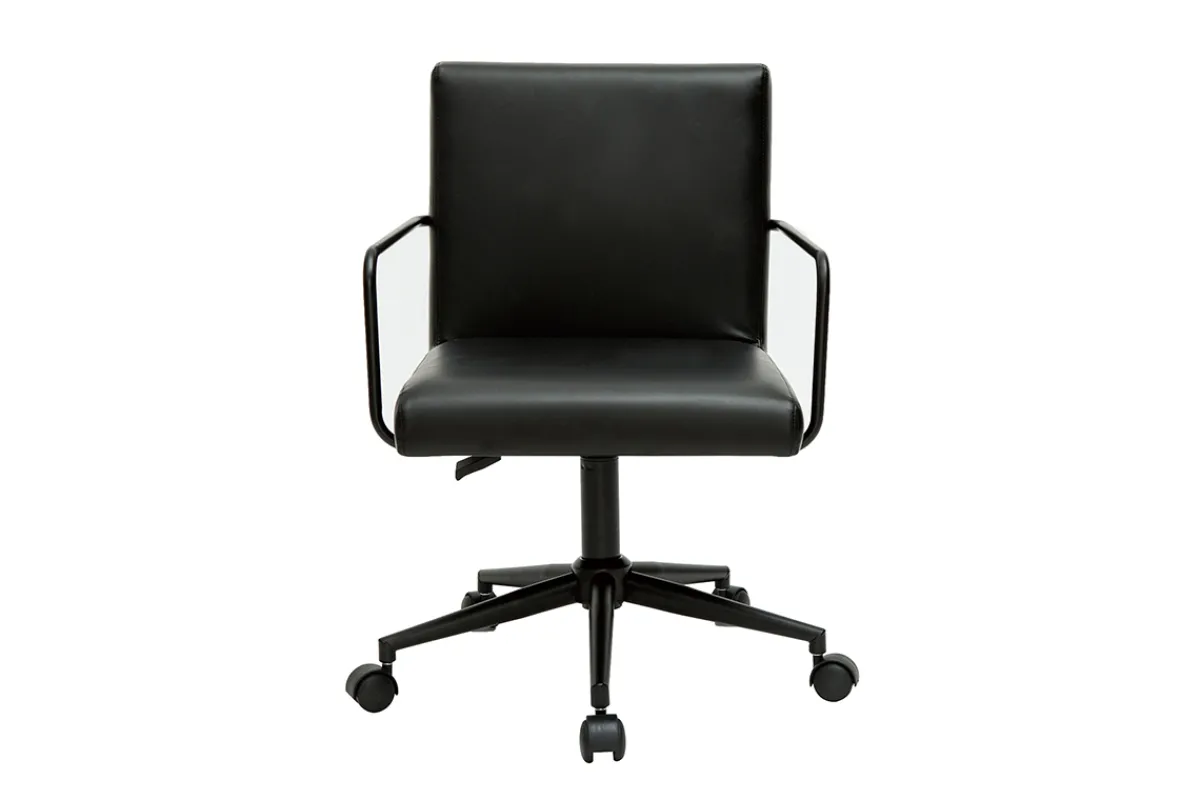 Miliboo Vintage-Bürostuhl aus Polyurethan und Metall in Schwarz FLOKI* Bürostühle|Bürostuhl Zum Kleinen Preis
