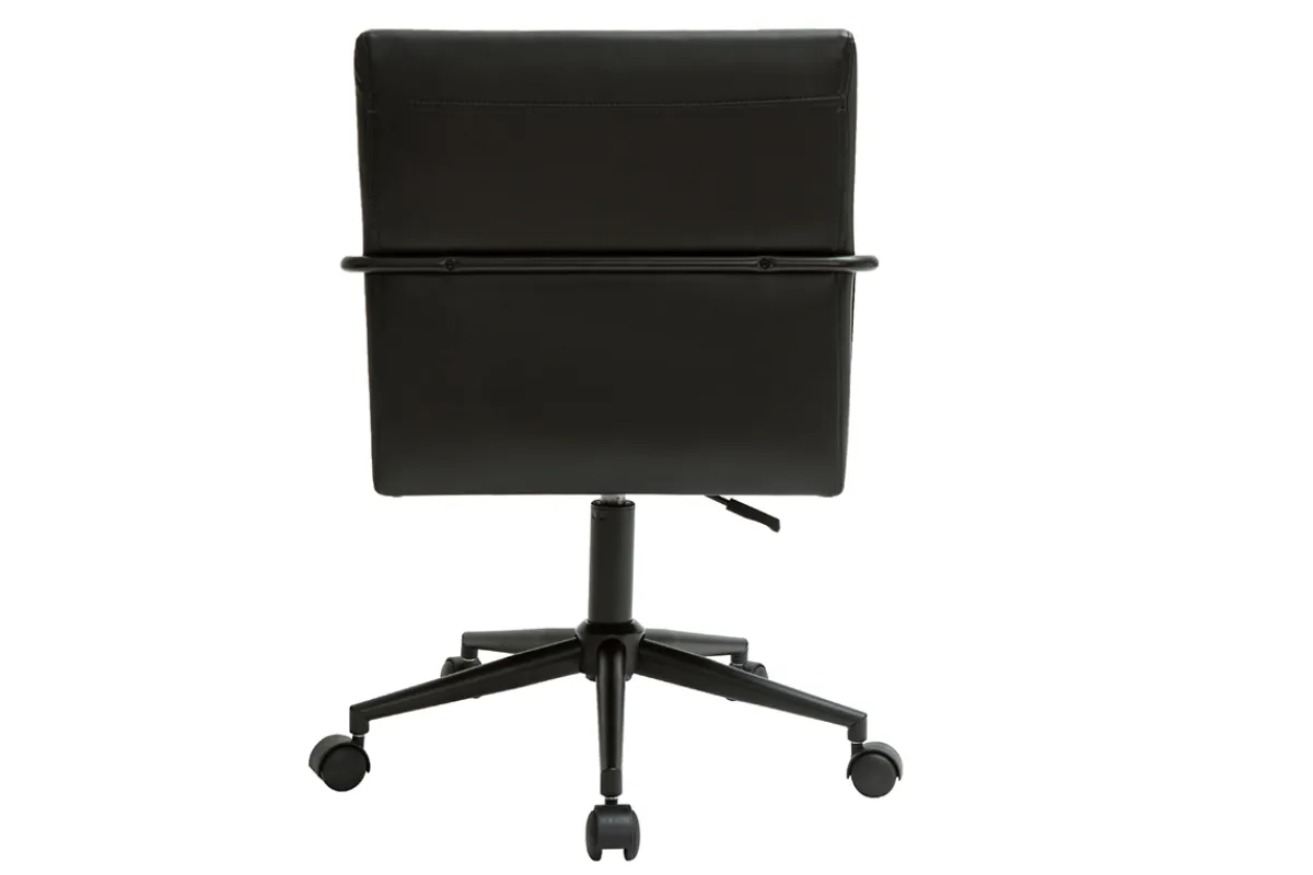 Miliboo Vintage-Bürostuhl aus Polyurethan und Metall in Schwarz FLOKI* Bürostühle|Bürostuhl Zum Kleinen Preis