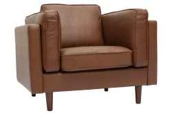 Miliboo Vintage-Ledersessel aus braunem Büffelleder BRADLEY* Design-sessel|Sessel