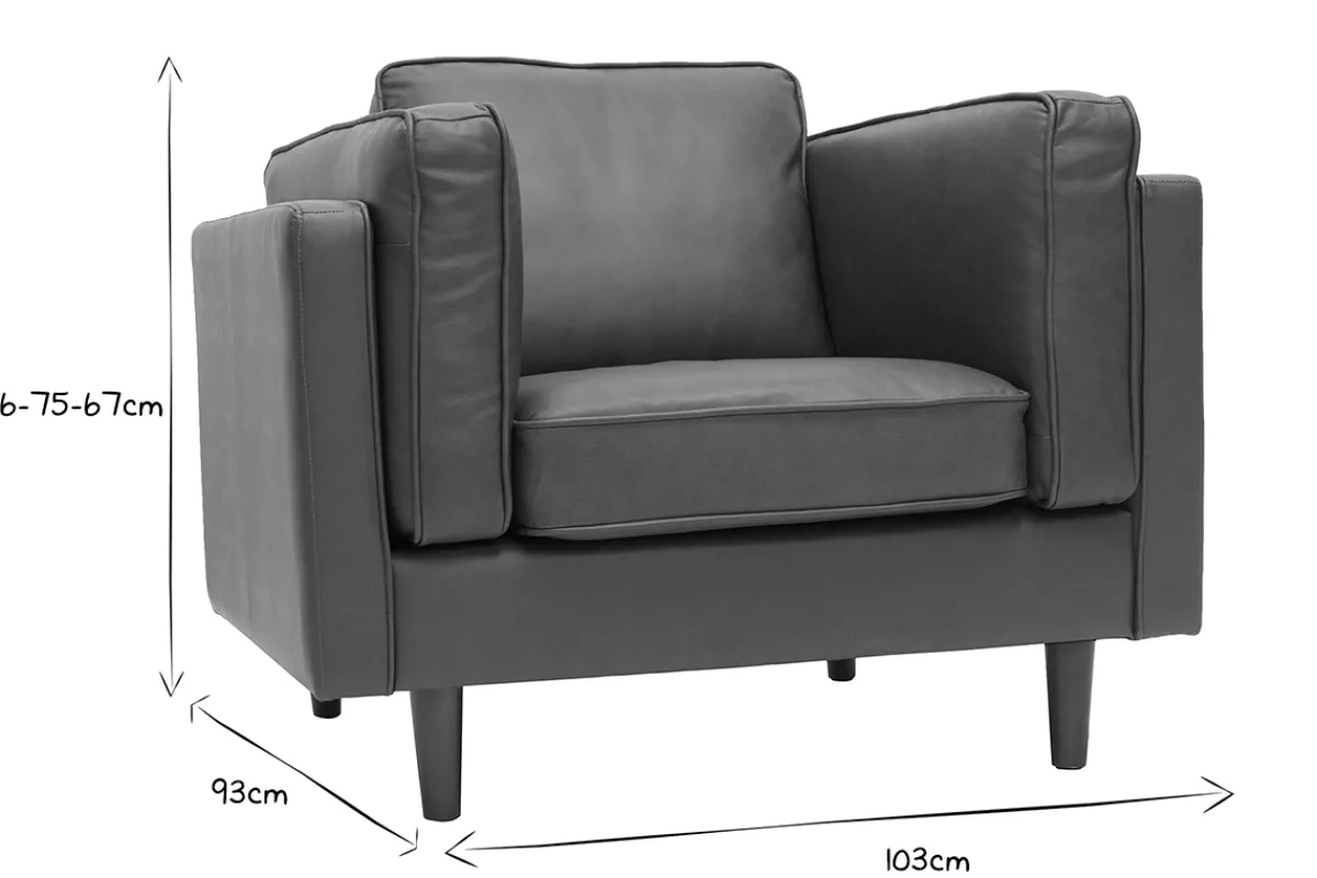 Miliboo Vintage-Ledersessel aus braunem Büffelleder BRADLEY* Design-sessel|Sessel