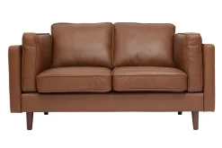 Miliboo Vintage-Ledersofa braun 2-Sitzer BRADLEY* Ledersofas