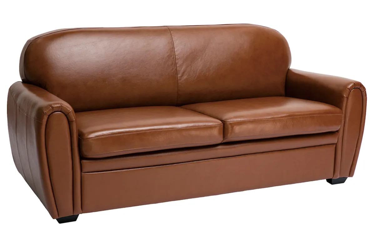 Miliboo Vintage-Ledersofa braun 3-Sitzer CLUB* Ledersofas