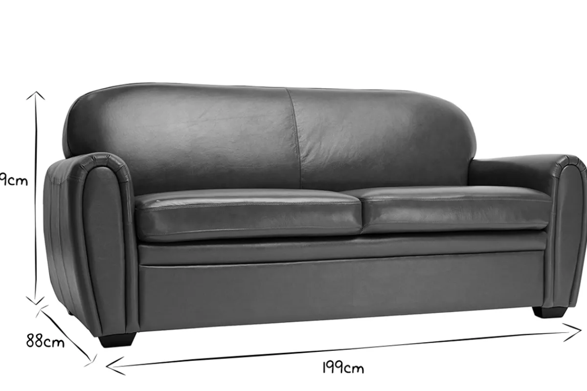 Miliboo Vintage-Ledersofa braun 3-Sitzer CLUB* Ledersofas