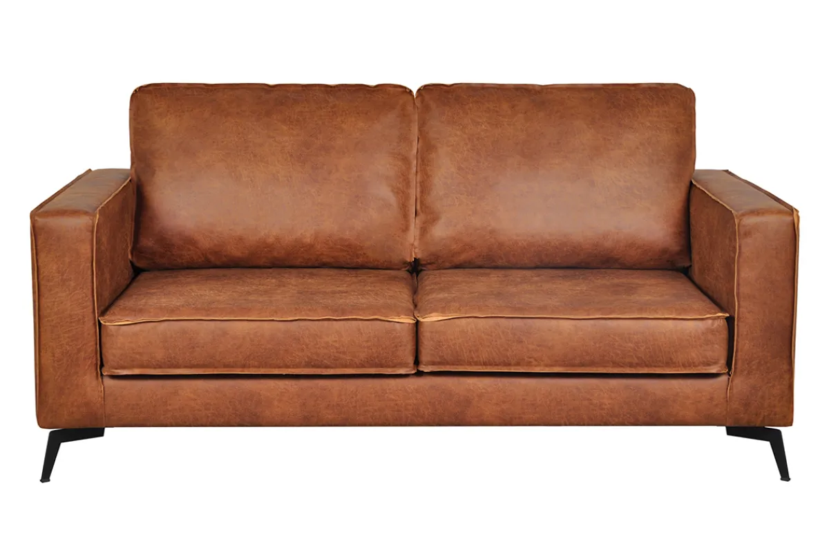 Miliboo Vintage-Ledersofa 2-Sitzer cognacfarben SONNY* Ledersofas