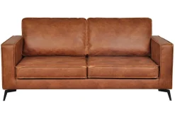 Miliboo Vintage-Ledersofa 3-Sitzer cognacfarben SONNY* Ledersofas