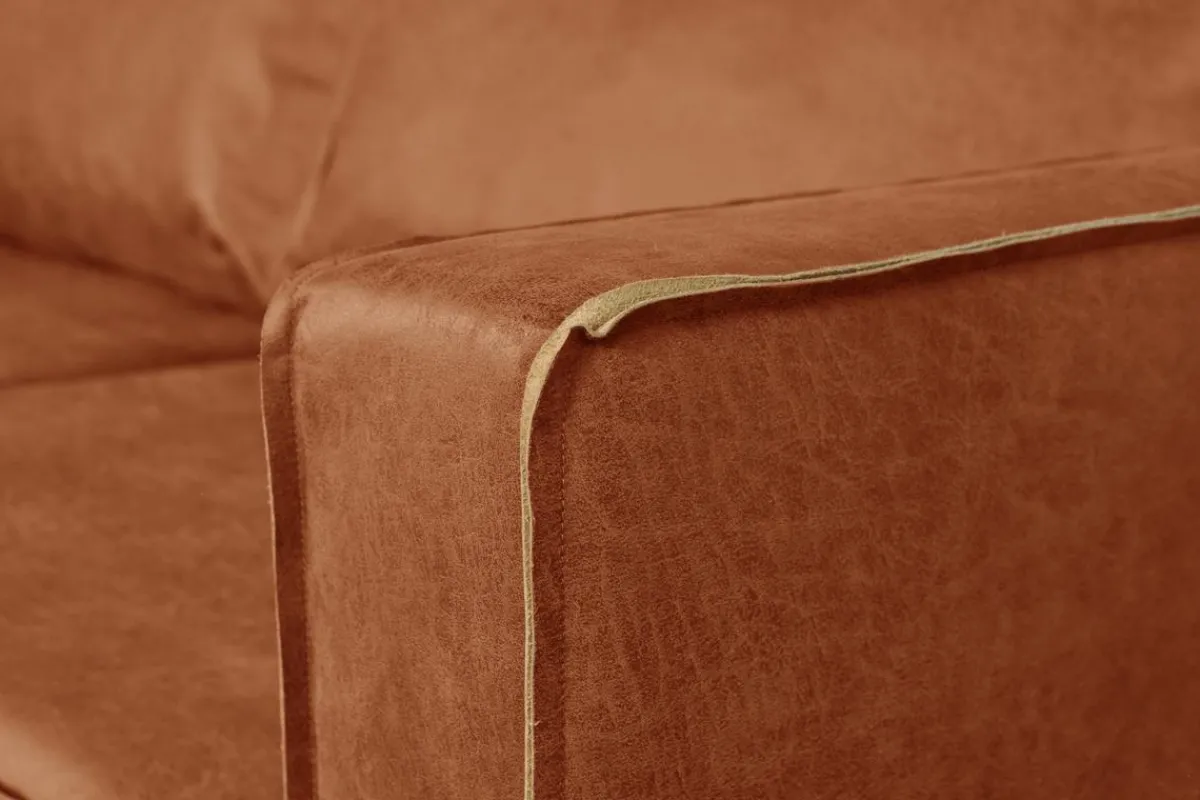 Miliboo Vintage-Ledersofa 3-Sitzer cognacfarben SONNY* Ledersofas