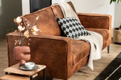 Miliboo Vintage-Ledersofa 3-Sitzer cognacfarben SONNY* Ledersofas