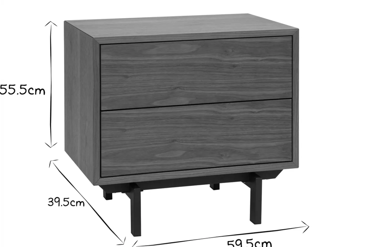 Miliboo Vintage-Nachttisch aus Holz und Metall MANNY* Nachttische