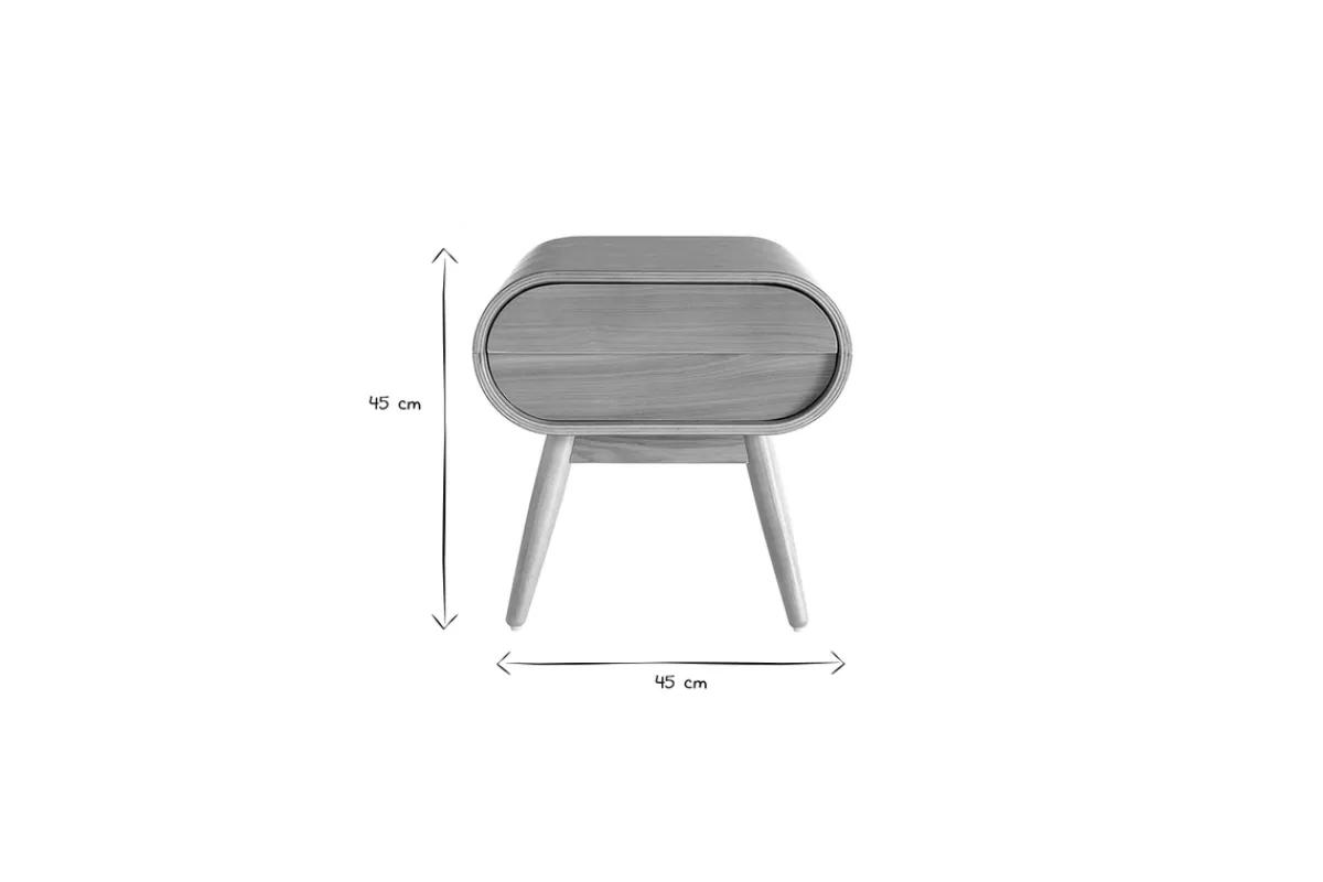 Miliboo Vintage-Nachttisch mit Schublade aus hellem Holz B45 cm (2er-Set) BJORG* Nachttische