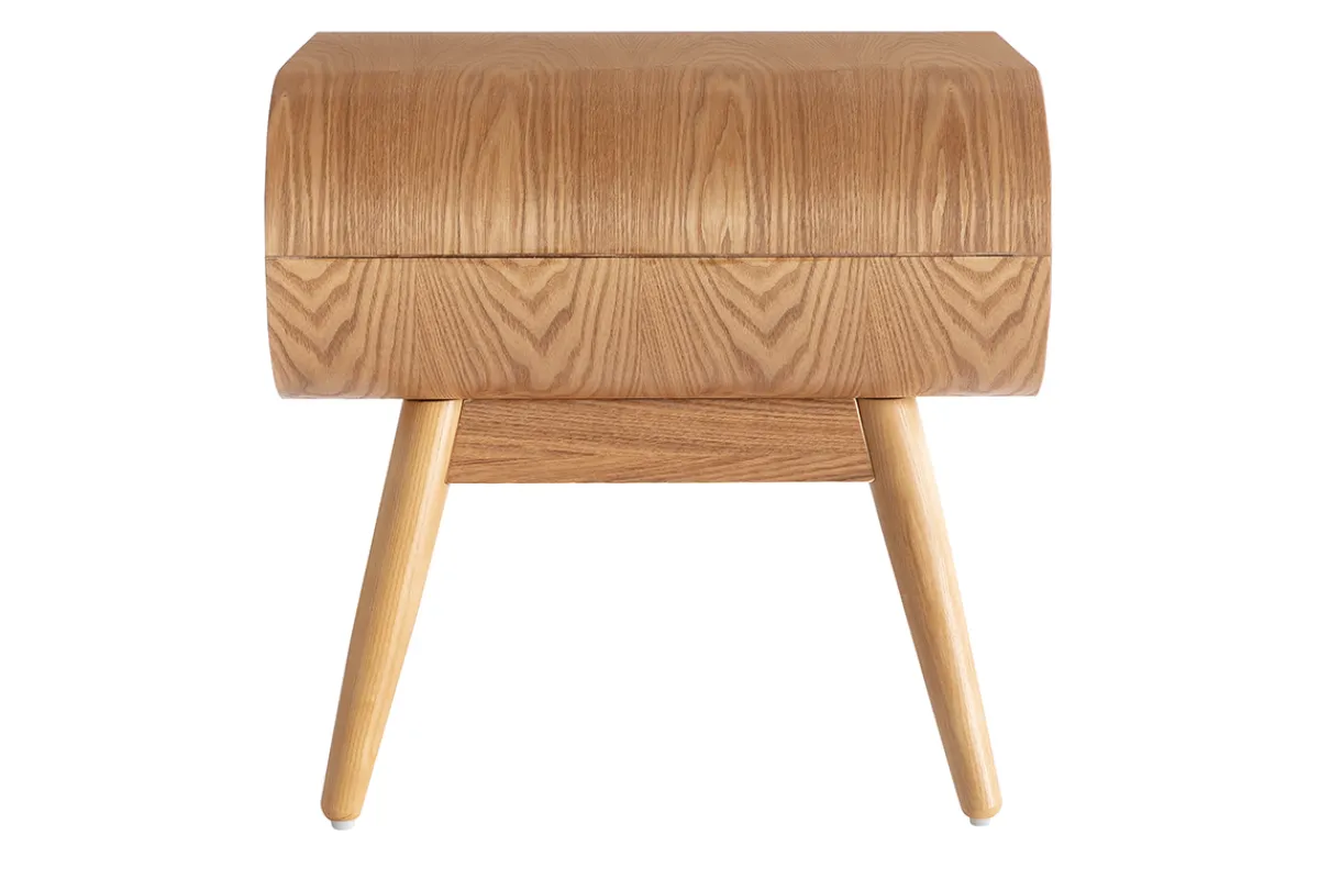 Miliboo Vintage-Nachttisch mit Schublade aus hellem Holz B45 cm (2er-Set) BJORG* Nachttische