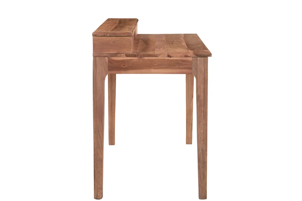 Miliboo Vintage-Schreibtisch aus massivem Akazienholz mit Fach und Schubladen B115 cm GARY* Design-schreibtische