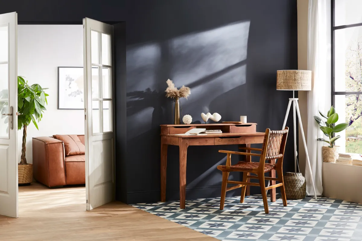 Miliboo Vintage-Schreibtisch aus massivem Akazienholz mit Fach und Schubladen B115 cm GARY* Design-schreibtische