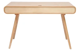Miliboo Vintage-Schreibtisch mit Aufbewahrung aus hellem Holz und Rohrgeflecht B120 cm OLYMPE* Design-schreibtische