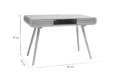 Miliboo Vintage-Schreibtisch mit Aufbewahrung aus hellem Holz und Rohrgeflecht B120 cm OLYMPE* Design-schreibtische
