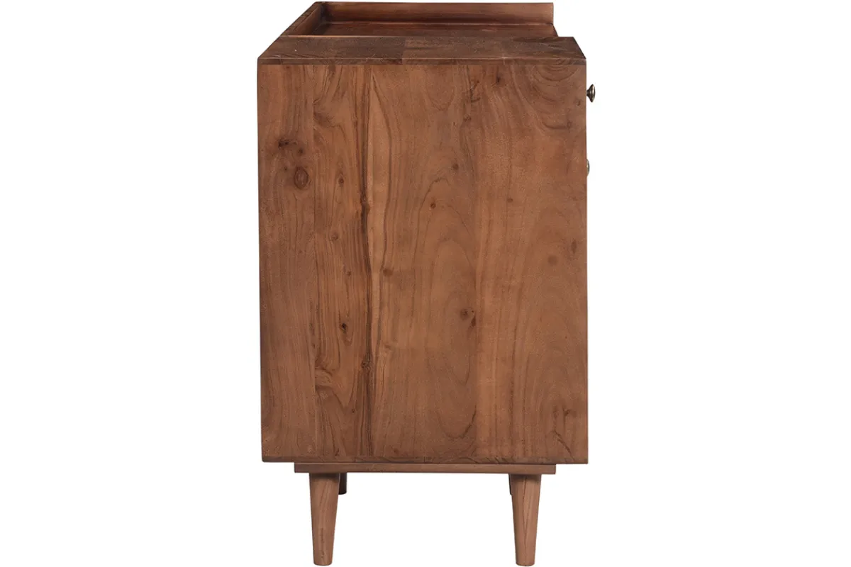 Miliboo Vintage-Schreibtisch mit Schubladenelement aus massivem Akazienholz B130 cm ROBY* Design-schreibtische