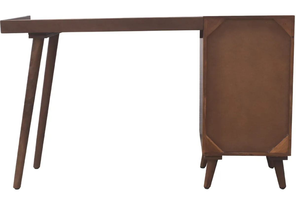 Miliboo Vintage-Schreibtisch mit Schubladenelement aus massivem Akazienholz B130 cm ROBY* Design-schreibtische