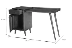Miliboo Vintage-Schreibtisch mit Schubladenelement aus massivem Akazienholz B130 cm ROBY* Design-schreibtische