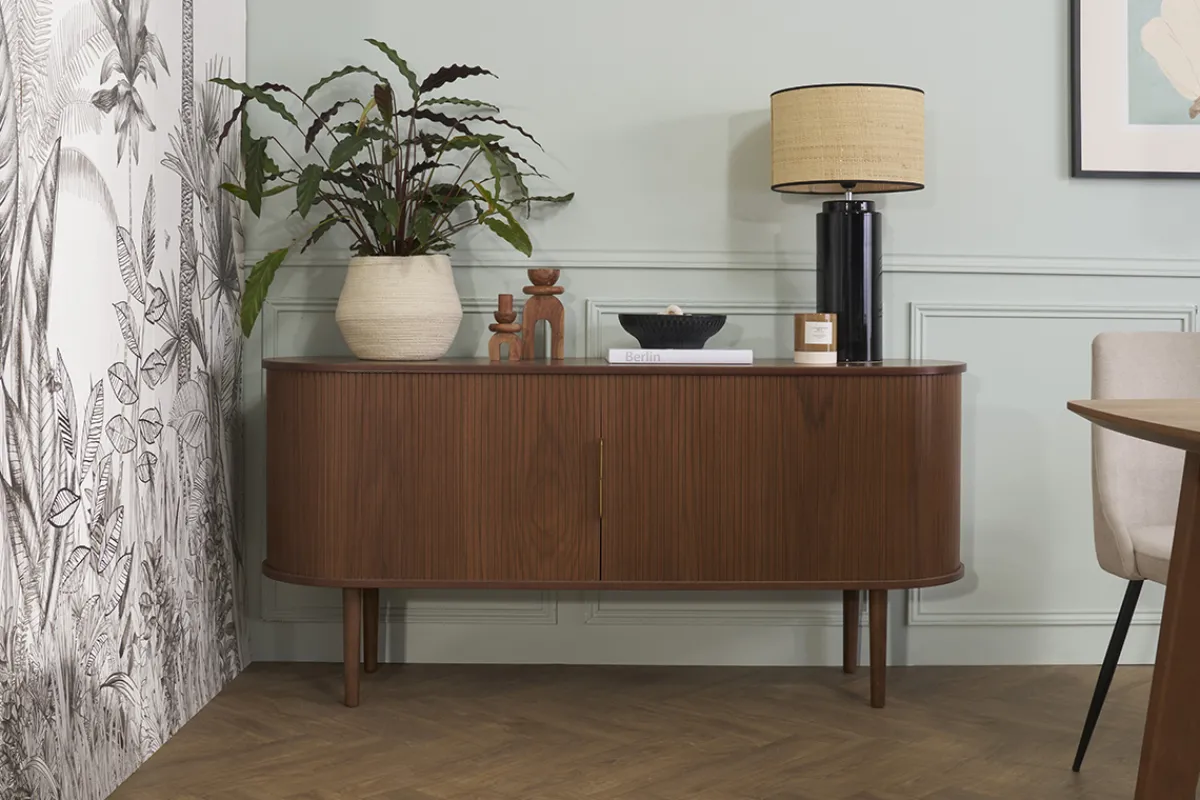 Miliboo Vintage-Sideboard aus dunklem Holz mit 2 Schiebetüren B160 cm EPIC* Sideboards