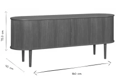 Miliboo Vintage-Sideboard aus dunklem Holz mit 2 Schiebetüren B160 cm EPIC* Sideboards