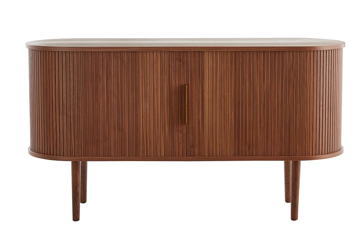Miliboo Vintage-Sideboard aus dunklem Walnussfurnier mit 2 Schiebetüren B138 cm EPIC* Sideboards
