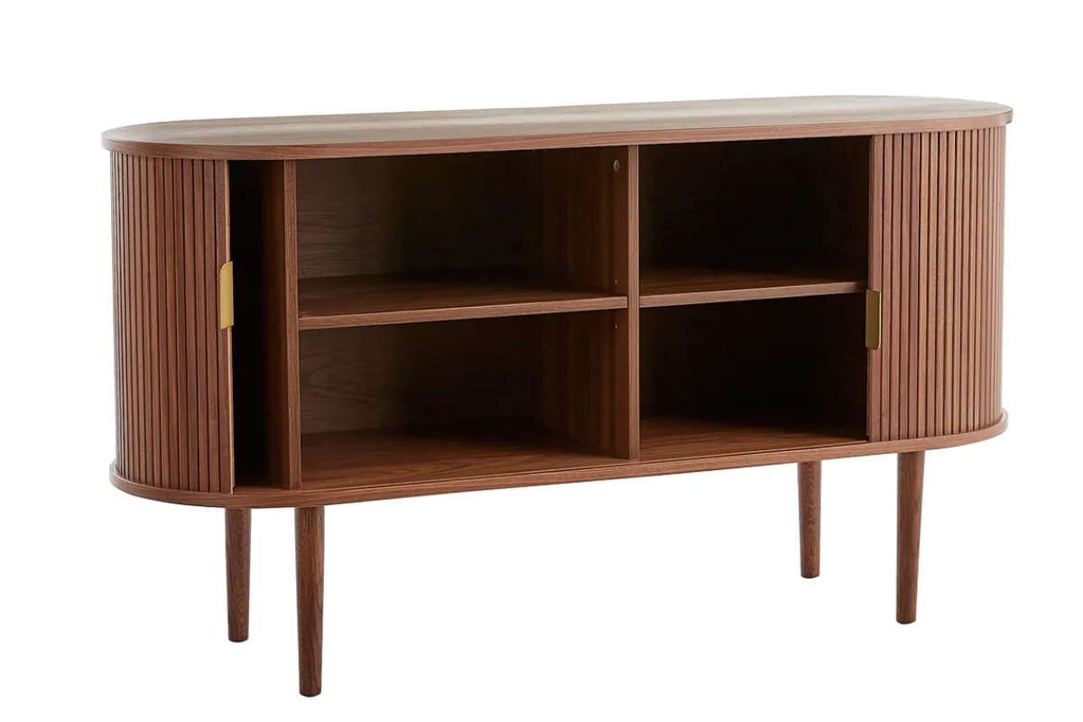 Miliboo Vintage-Sideboard aus dunklem Walnussfurnier mit 2 Schiebetüren B138 cm EPIC* Sideboards