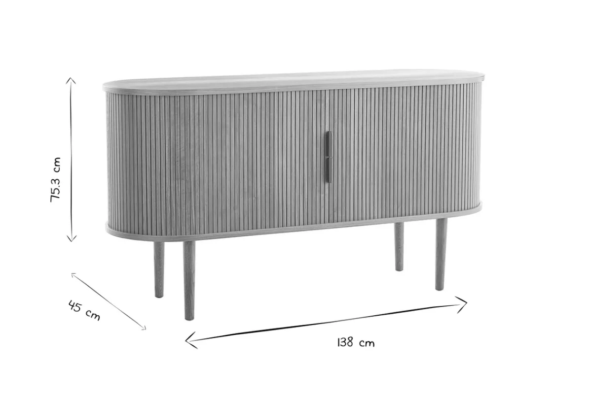 Miliboo Vintage-Sideboard aus dunklem Walnussfurnier mit 2 Schiebetüren B138 cm EPIC* Sideboards
