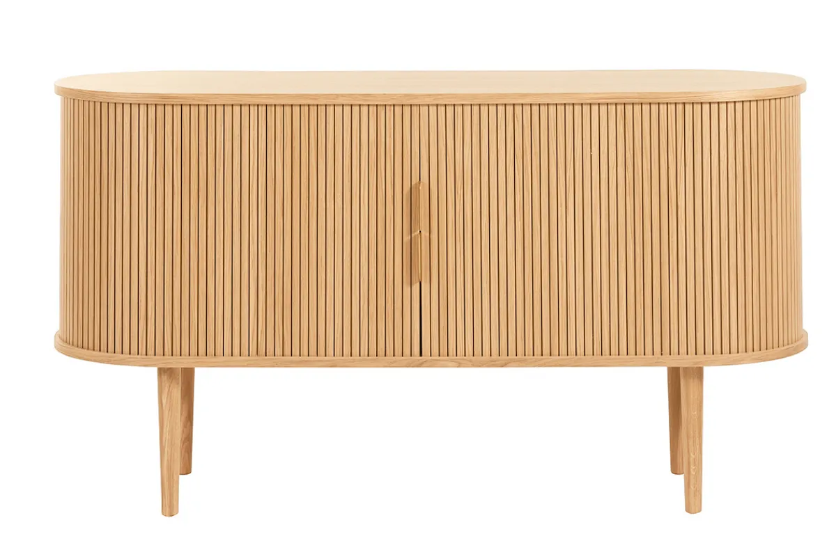 Miliboo Vintage-Sideboard aus hellem Eichenholz mit 2 Schiebetüren B138 cm EPIC* Sideboards