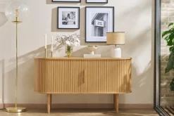Miliboo Vintage-Sideboard aus hellem Eichenholz mit 2 Schiebetüren B138 cm EPIC* Sideboards