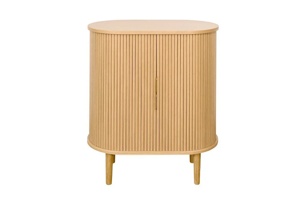 Miliboo Vintage-Sideboard mit Schiebetüren aus hellem Eichenfurnier B70 cm EPIC* Sideboards|Flurmöbel