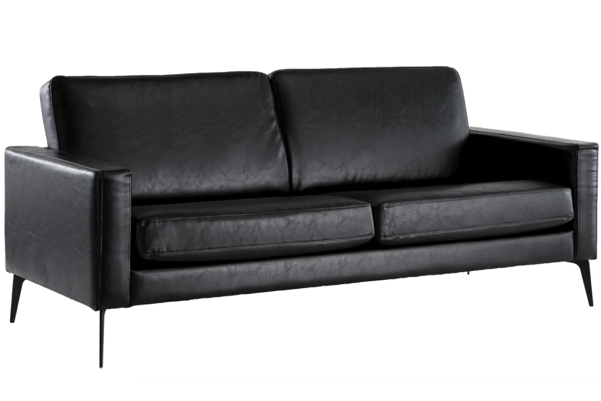 Miliboo Vintage-Sofa Schwarz 3 Sitzplätze RICCI* Design-sofas