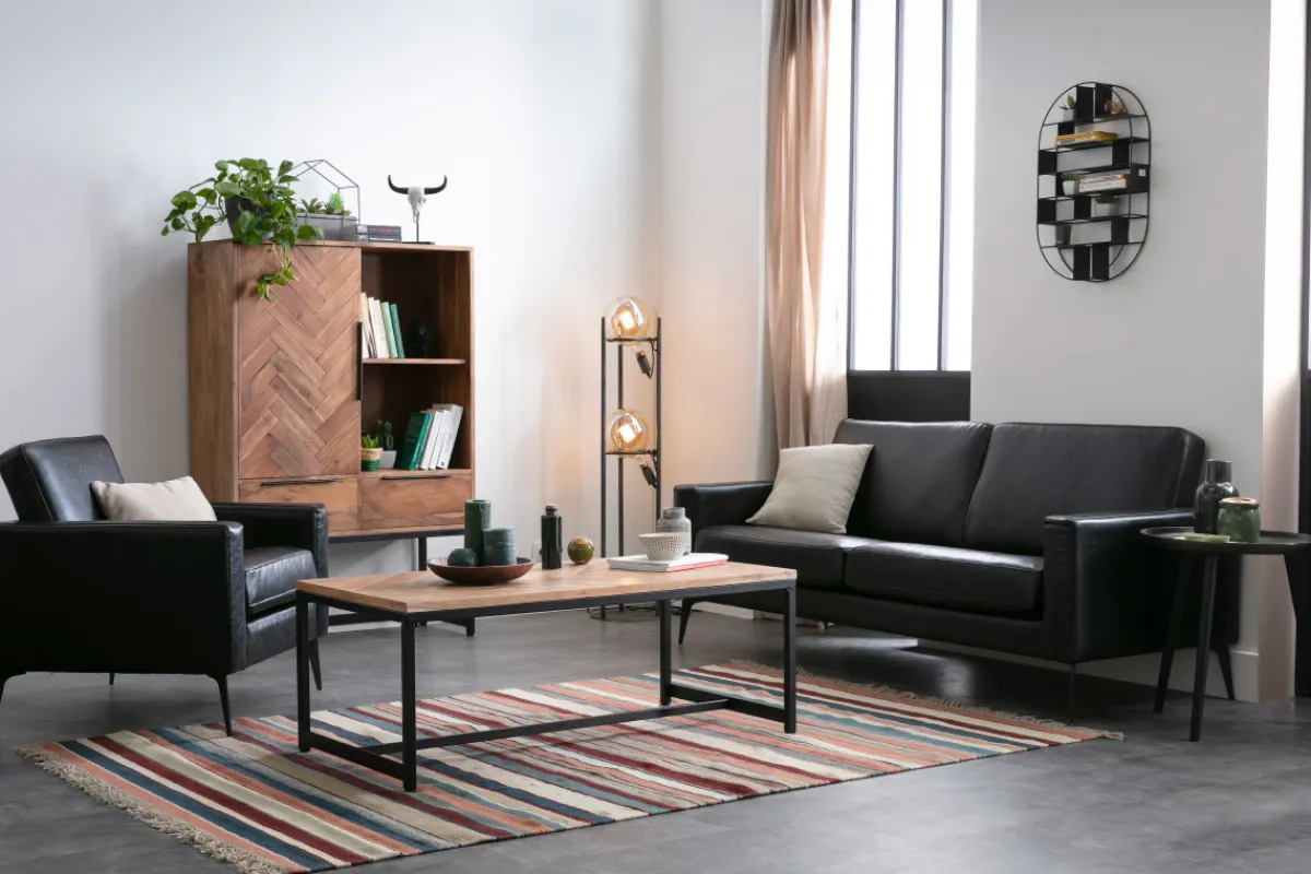 Miliboo Vintage-Sofa Schwarz 3 Sitzplätze RICCI* Design-sofas