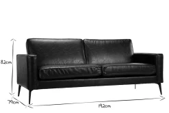 Miliboo Vintage-Sofa Schwarz 3 Sitzplätze RICCI* Design-sofas